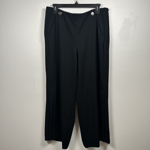RAFFAELLO ROSSI Pants - Raffaello Rossi Jilda 6/8 Pant Sz 40 US 10 / 12 L Black Wide Leg Crop Trouser